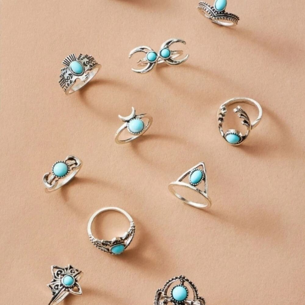 Trinity Silver Boho Ring Set - image 2